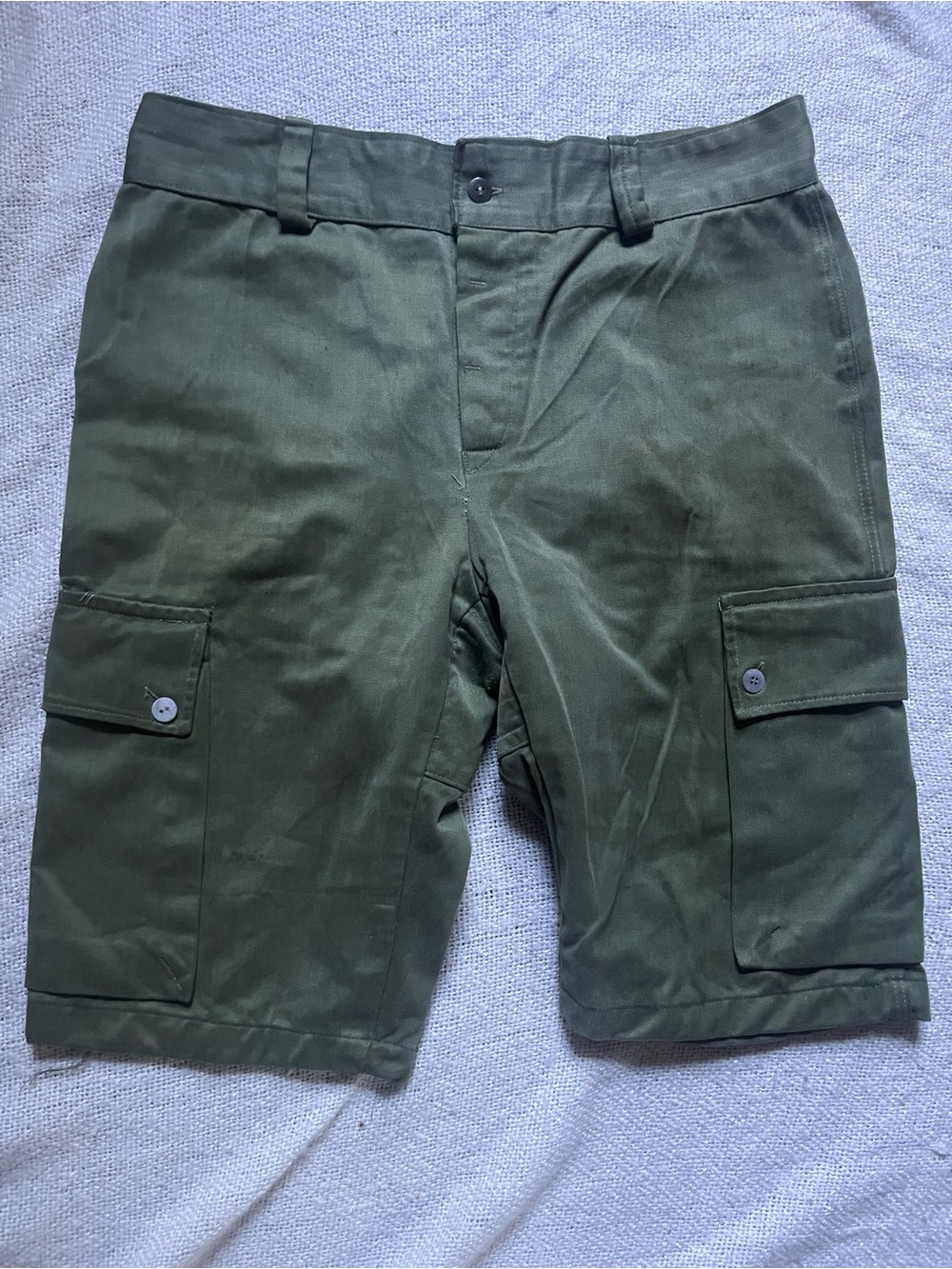 Vintage Olive Green Cargo Shorts